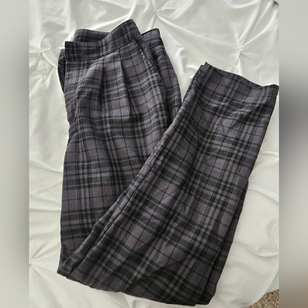 Gray Plaid Pants